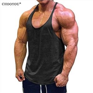 큰 네클라인이있는 남성용 요가 조끼 조끼